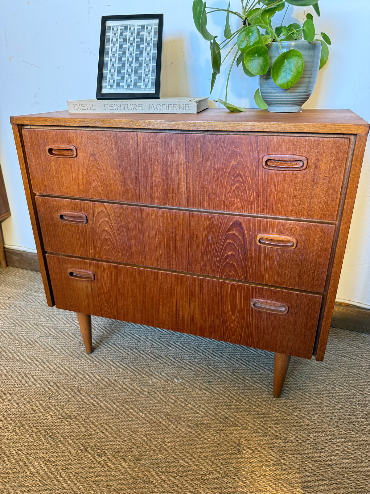 Commode scandinave vintage placage teck
