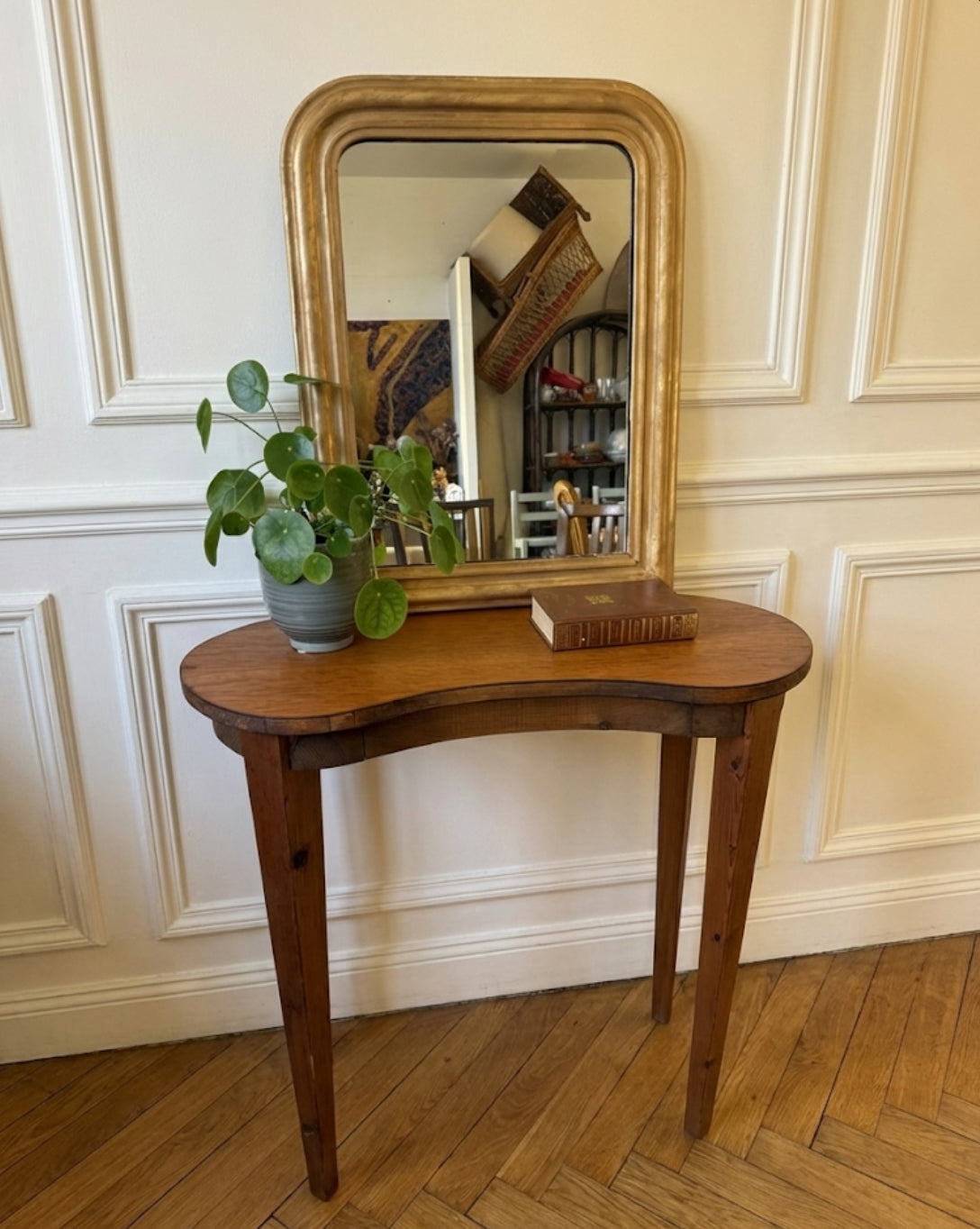 Console petit bureau coiffeuse vintage forme libre