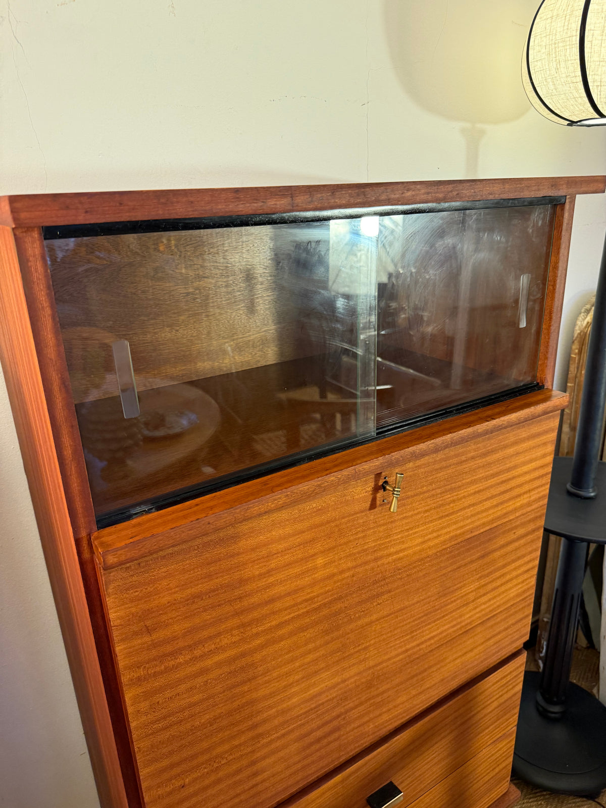 Secrétaire vintage en placage acajou