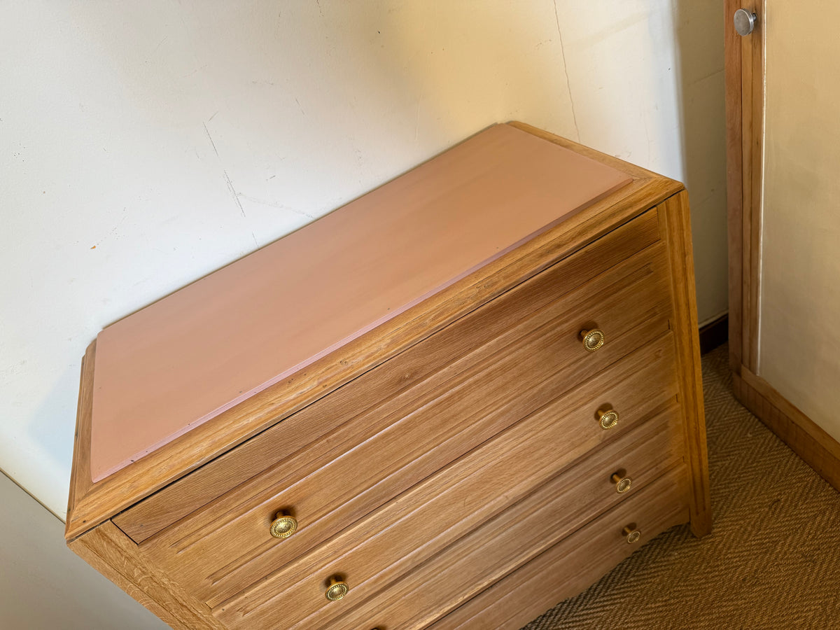 Commode vintage poignées dorées