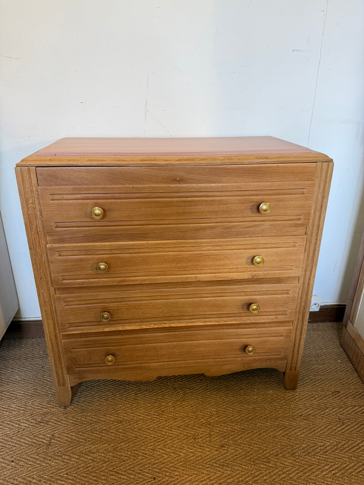 Commode vintage poignées dorées