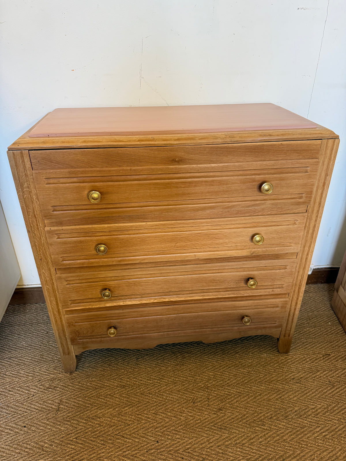 Commode vintage poignées dorées