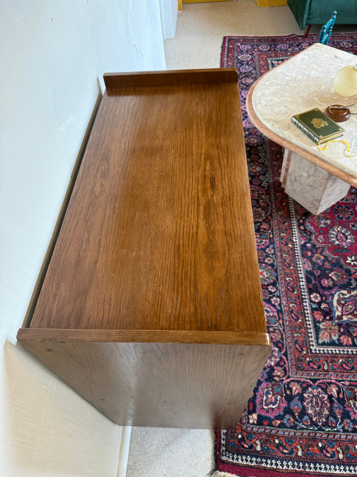 Buffet vaisselier vintage placage chêne
