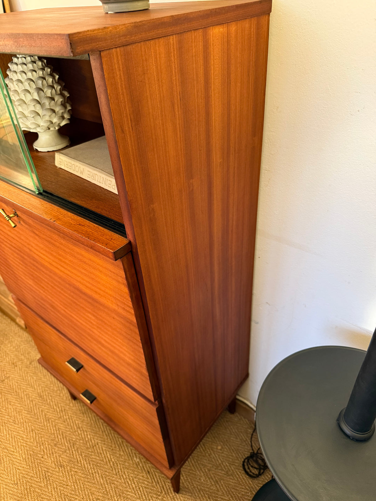 Secrétaire vintage en placage acajou