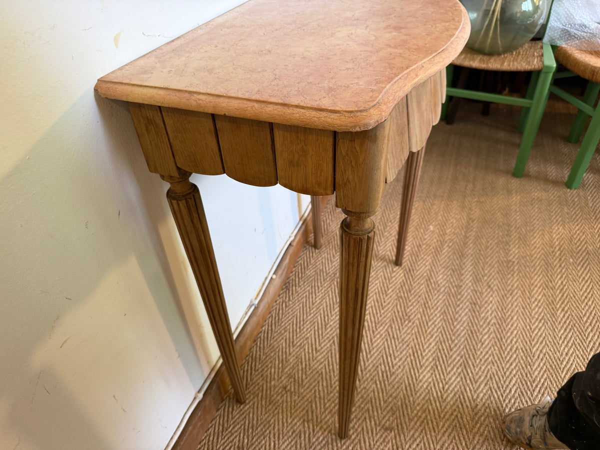 Console desserte Art déco en bois et marbre
