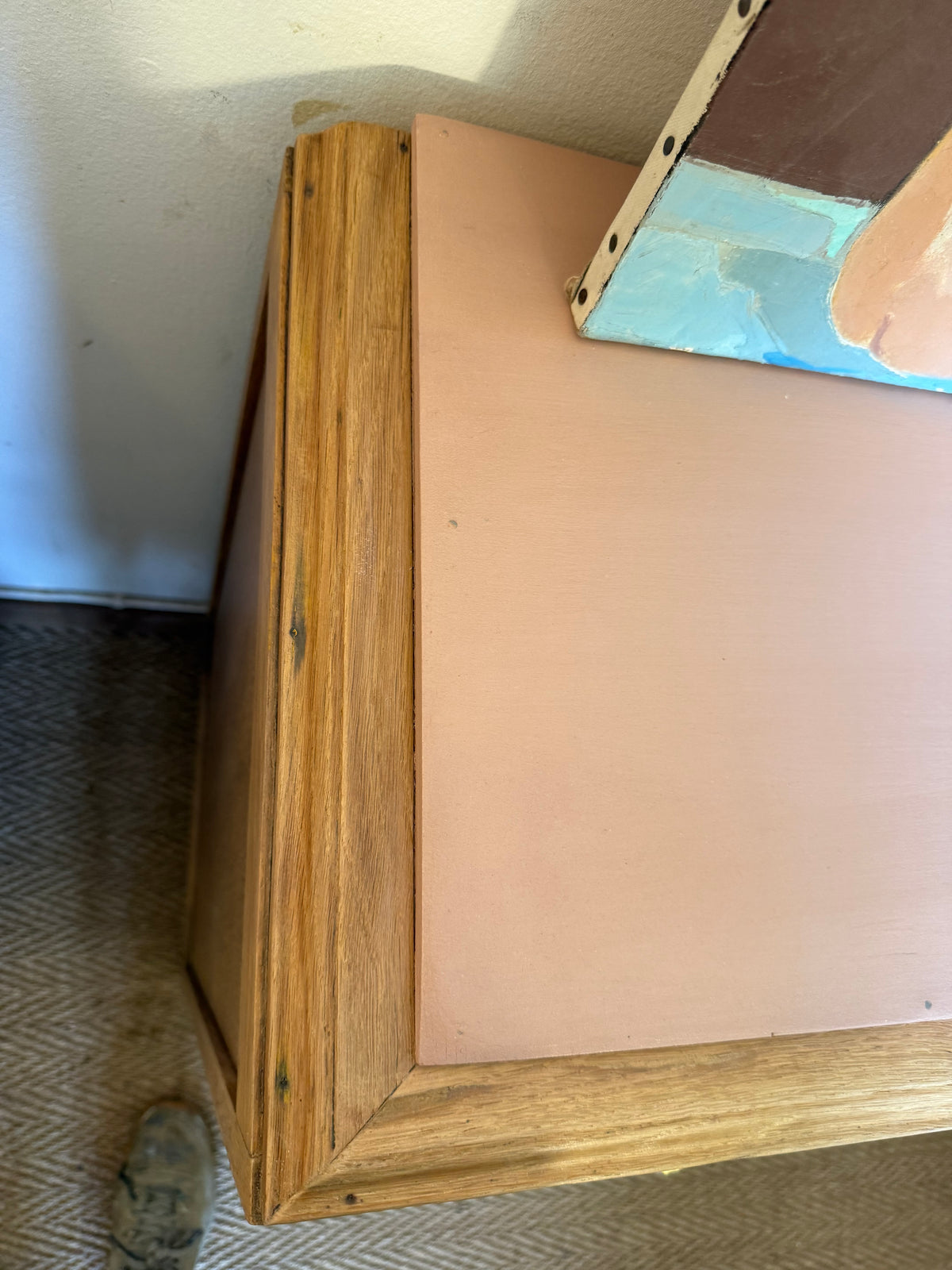 Commode vintage poignées dorées