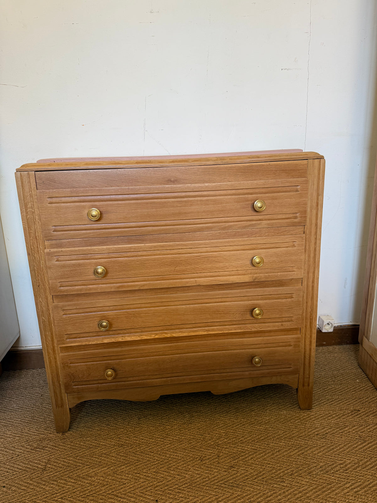 Commode vintage poignées dorées