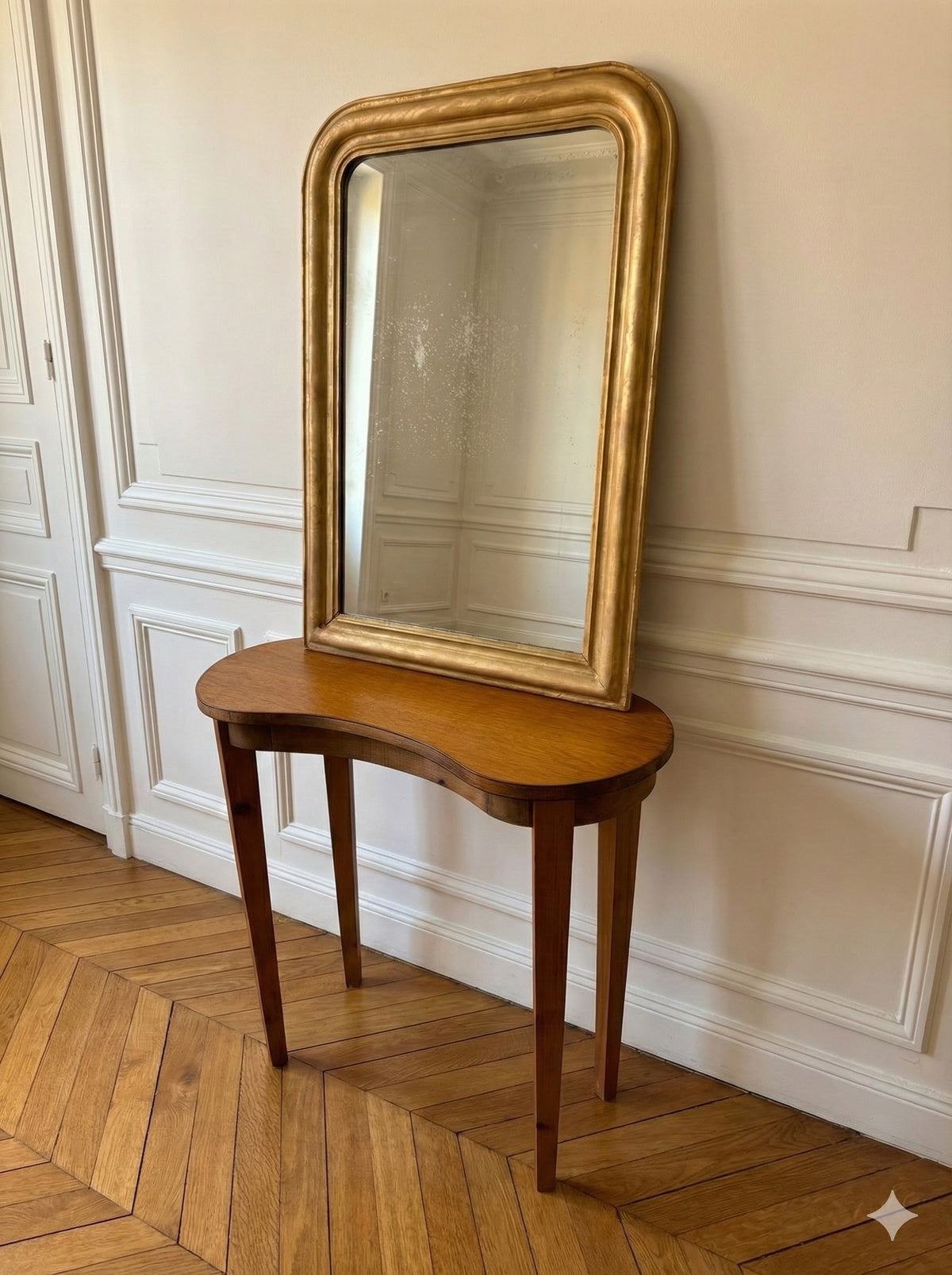 Console petit bureau coiffeuse vintage forme libre