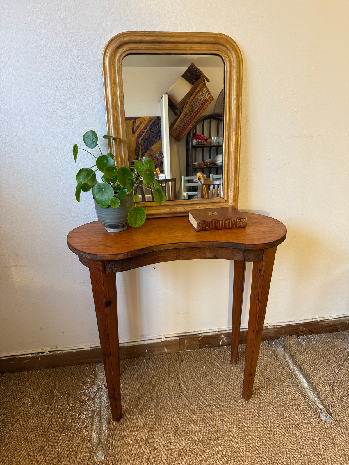 Console petit bureau coiffeuse vintage forme libre