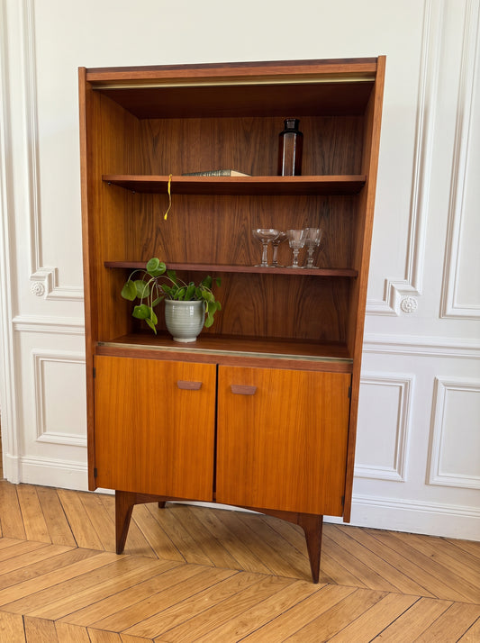 Bibliothèque vaisselier vintage style scandinave placage teck et teck
