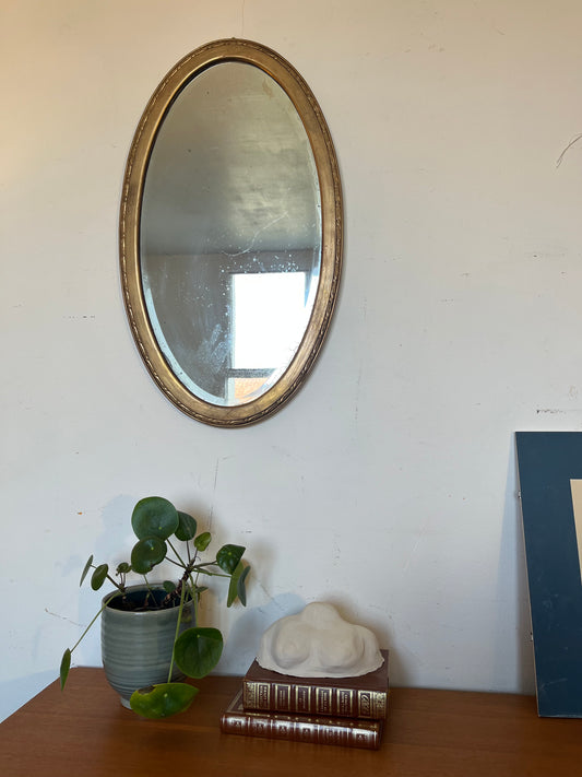 Miroir ovale vintage doré
