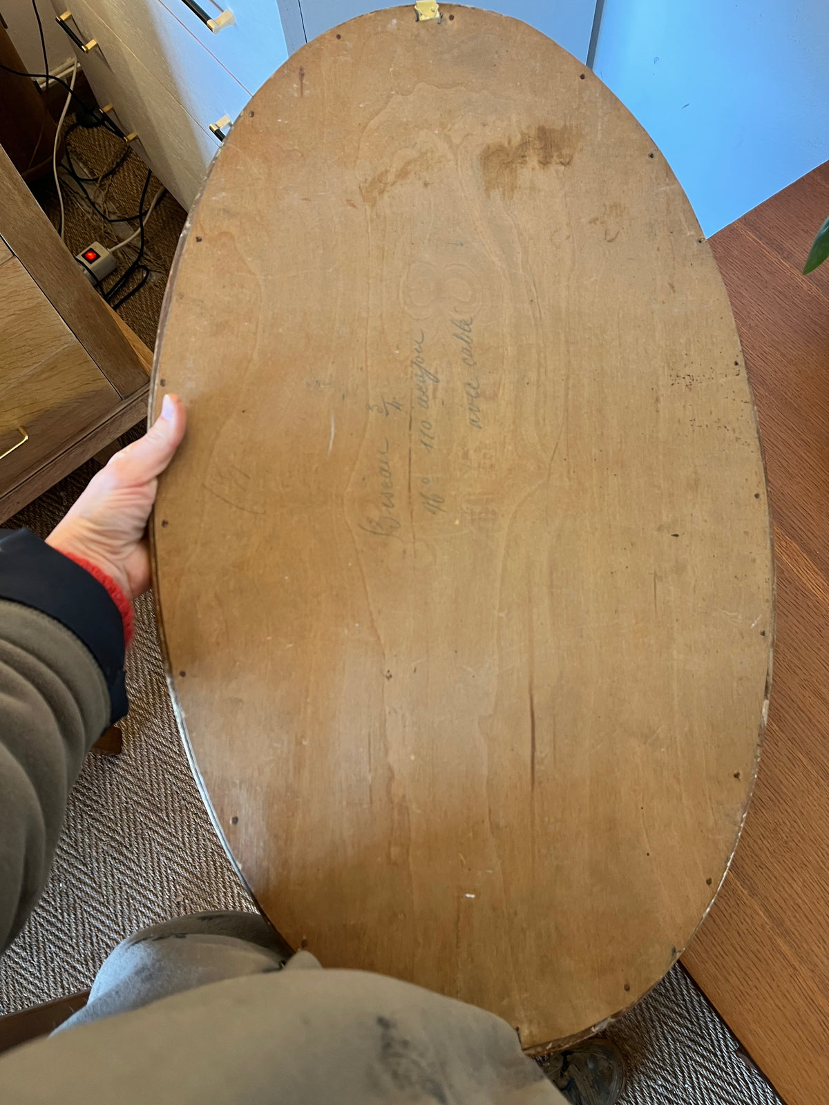 Miroir ovale vintage doré
