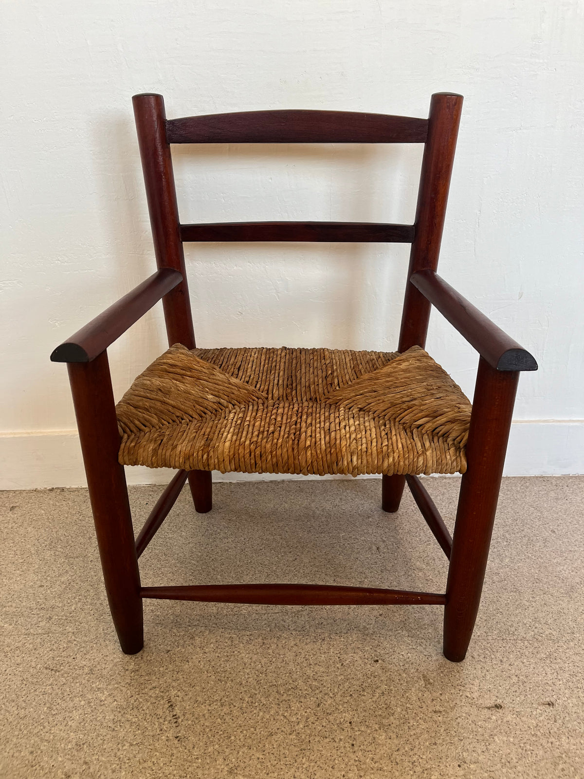 Chaise enfant vintage paille et bois