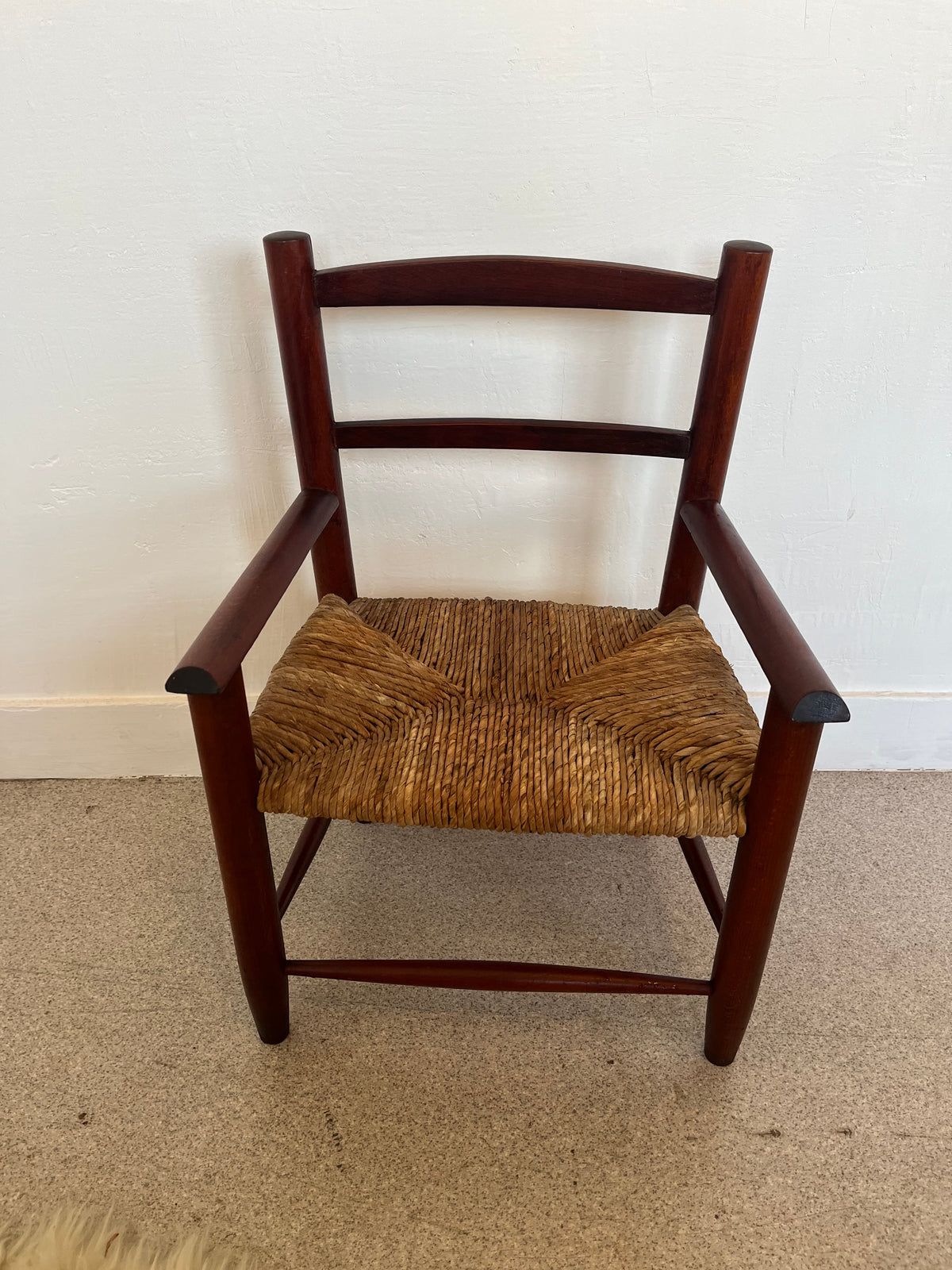 Chaise enfant vintage paille et bois
