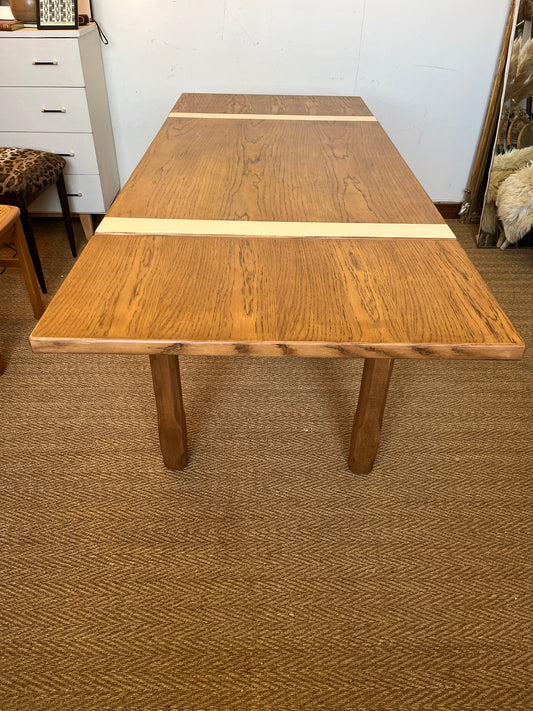 Table de salle à manger extensible vintage façon table de ferme