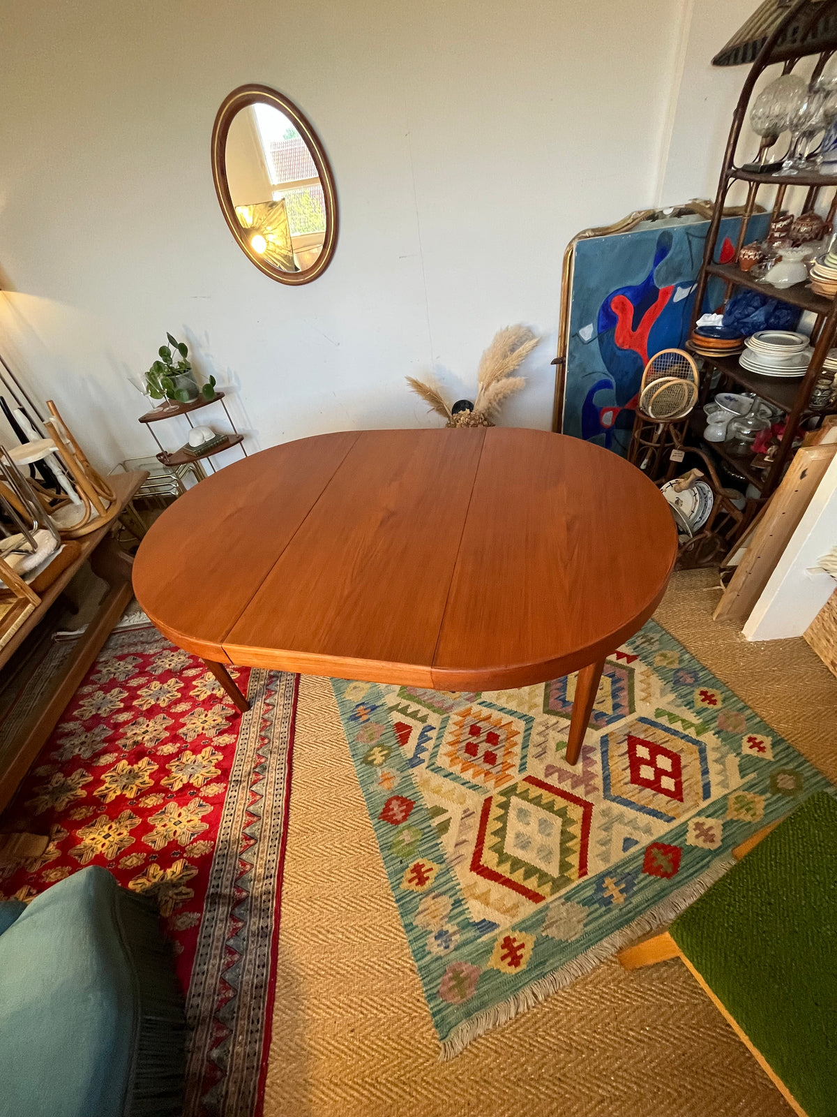Table ovale en teck à rallonge danoise Oluf Th. Larsen