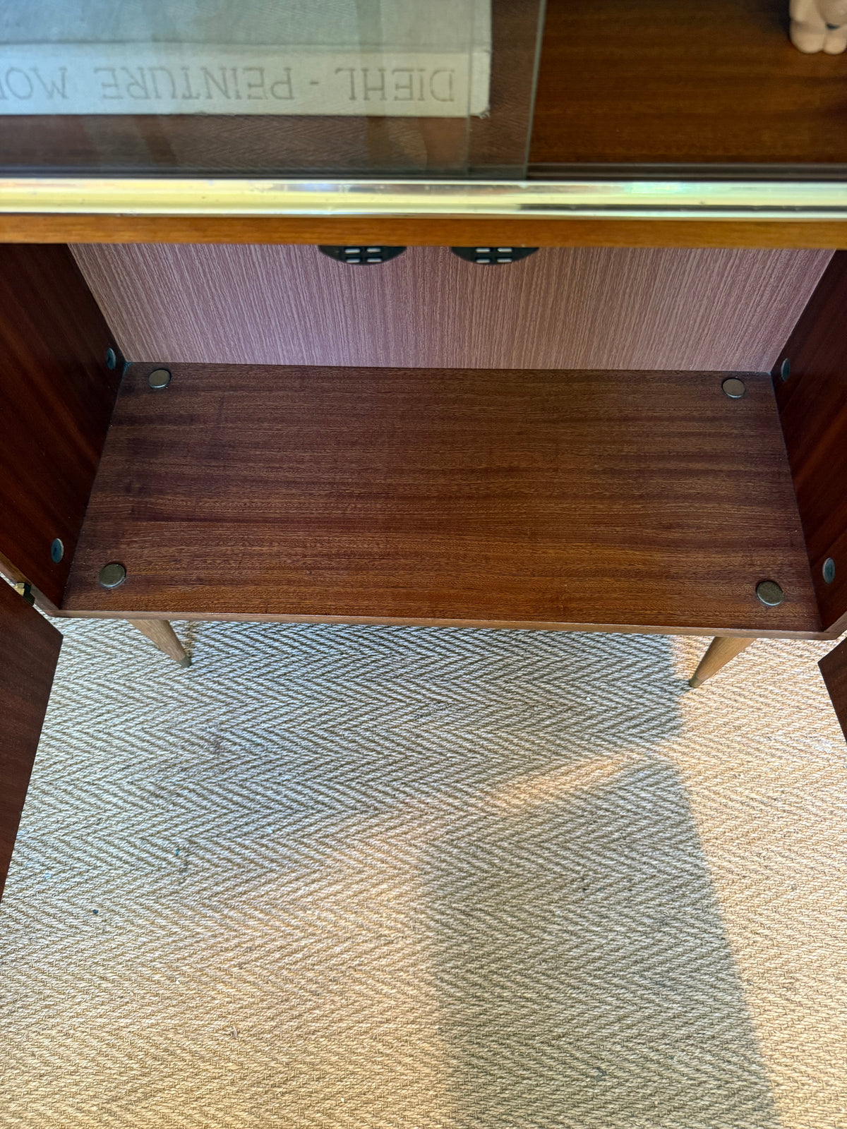 Vaisselier vitrine buffet vintage placage teck