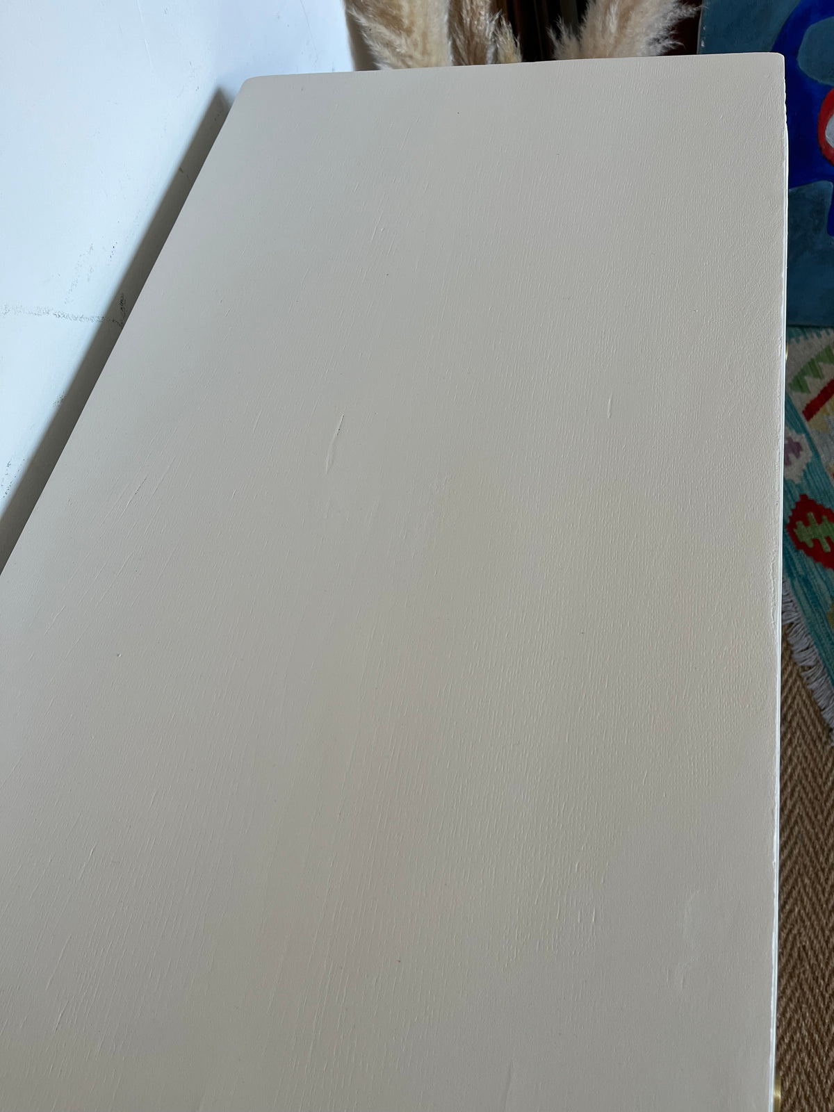 Commode art déco bois restaurée blanche
