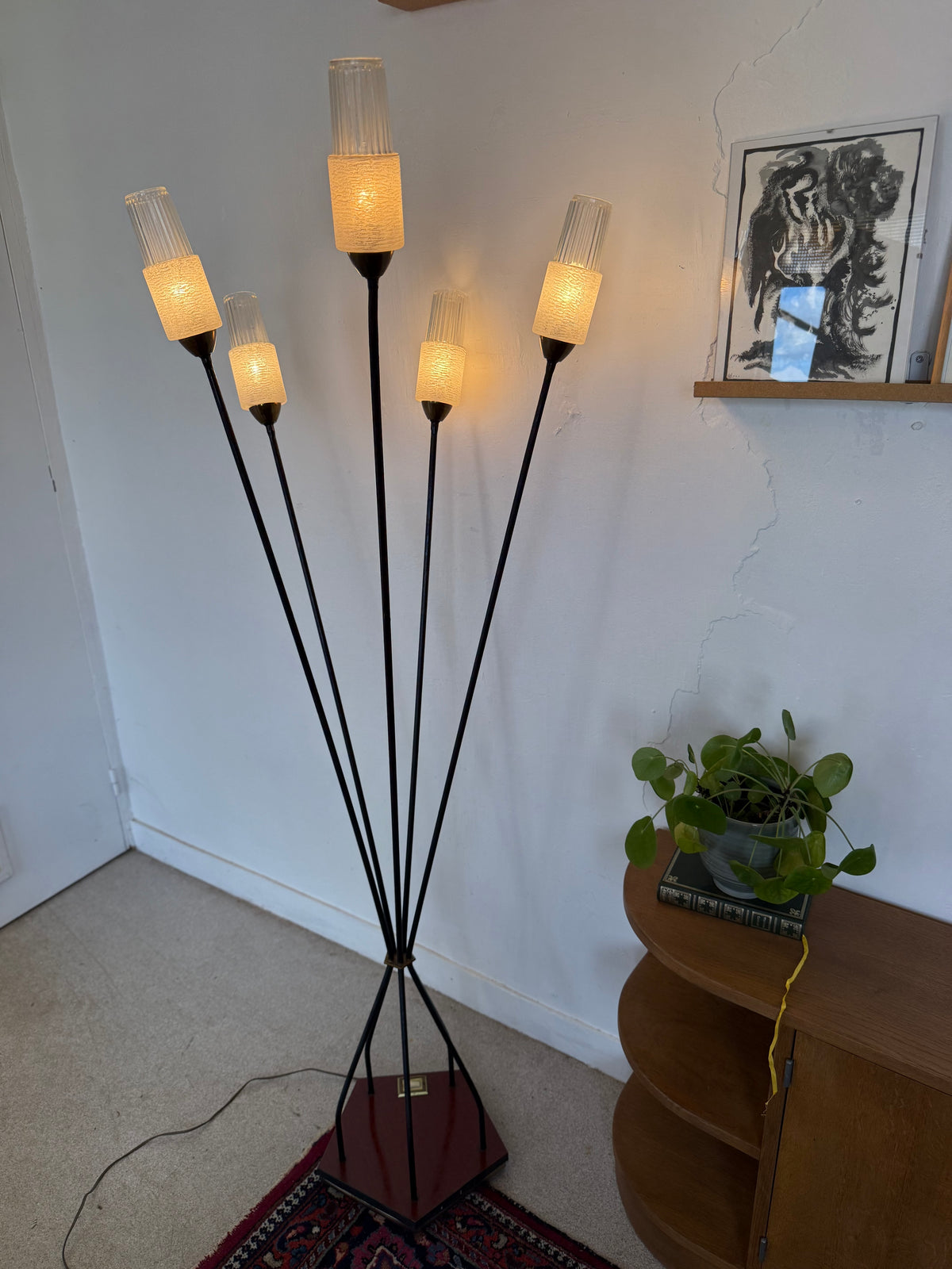 Lampadaire vintage à 5 branches