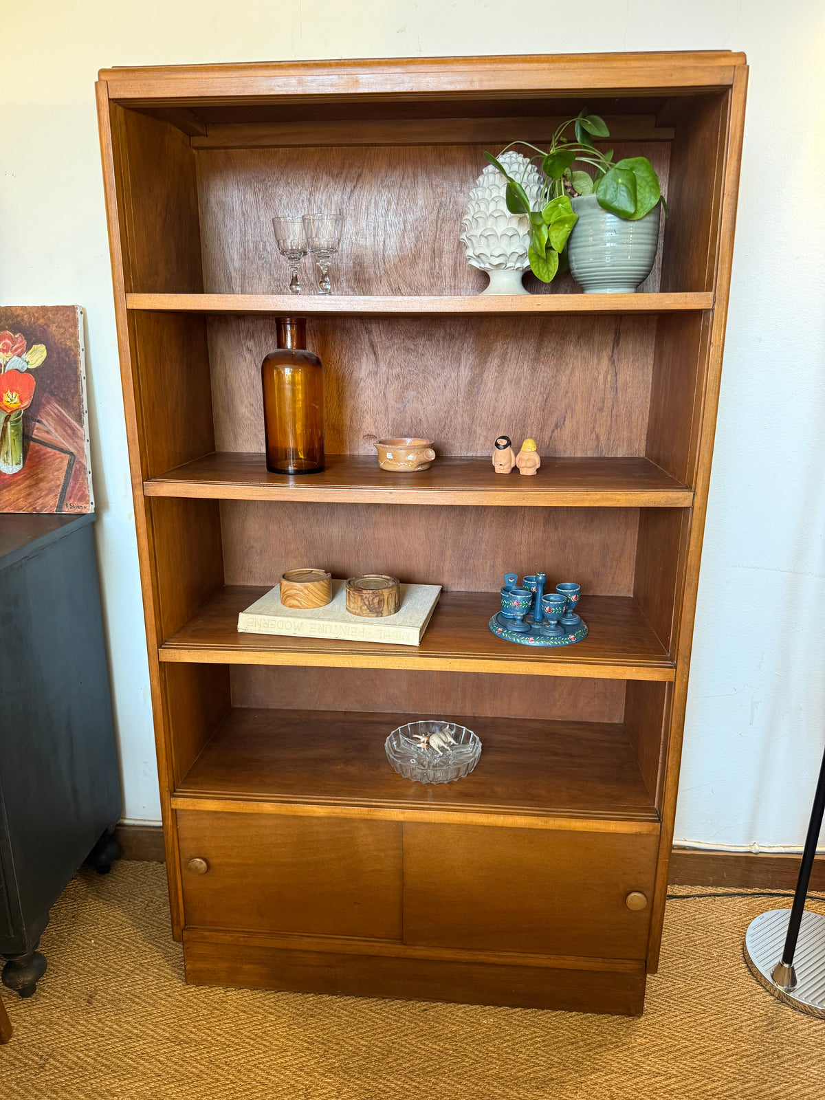 Bibliothèque vintage art déco en bois