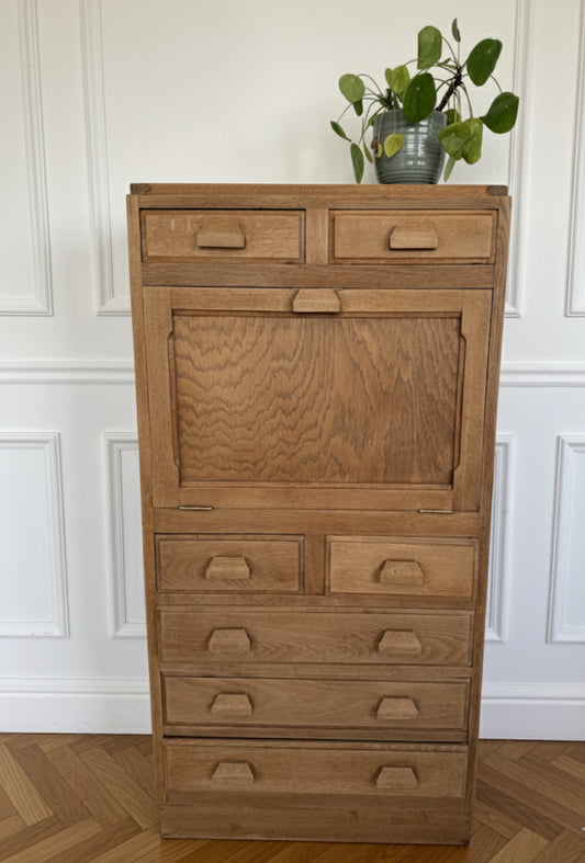 Secrétaire bureau vintage en bois esprit meuble de métier