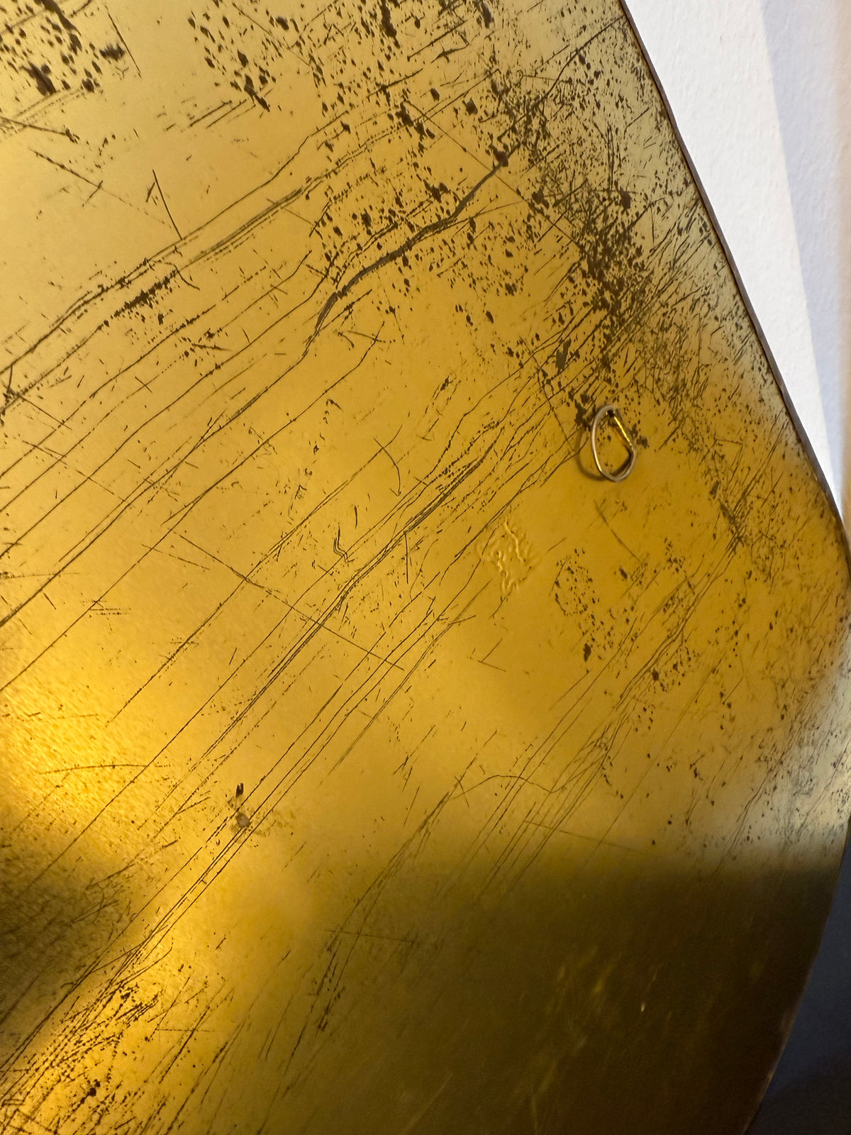 Miroir en laiton doré ancien (artisanat égyptien)