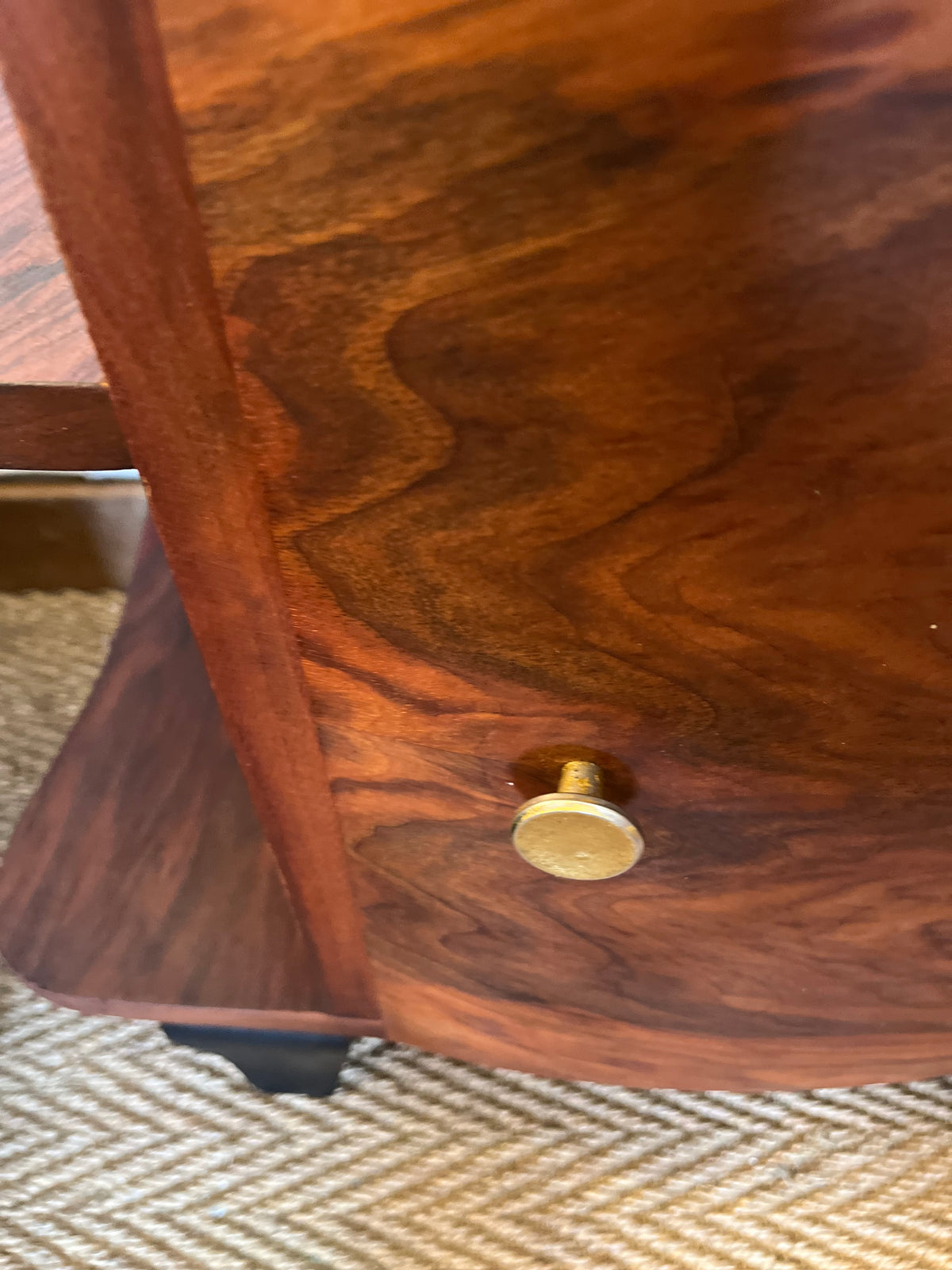 Chevet table d'appoint art déco placage en loupe